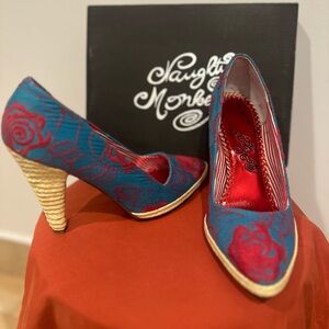 Naughty Monkey high heels, Blue & Red. Gently Used, in great condition.